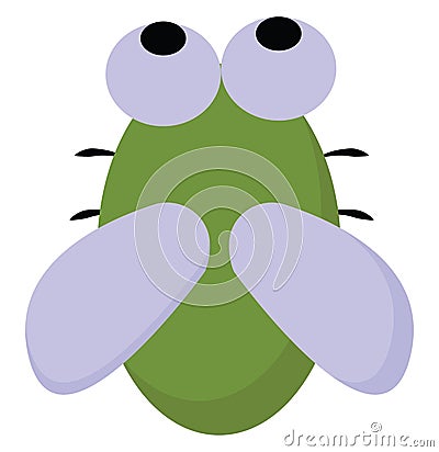 Cartoon cute-little green bug vector or color illustration Vector Illustration