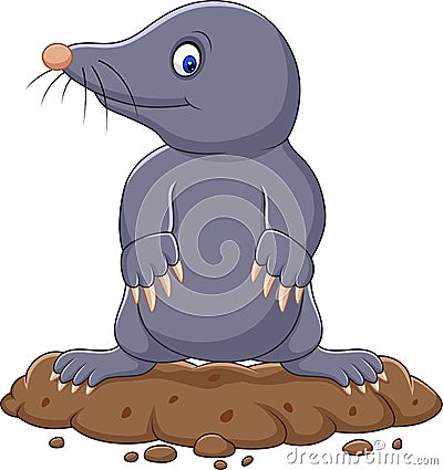 Cartoon cute mole Vector Illustration