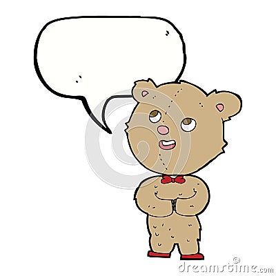 cartoon cute teddy bear with speech bubble Stock Photo