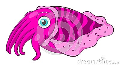Cartoon cuttlefish Vector Illustration