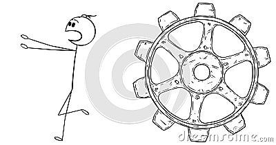 Cartoon 2D Stick Character Animation of Man or Businessman Running in Fear  or Panic from Cogwheel. Alpha Mask Included. Stock Video - Video of figure,  animation: 159791811