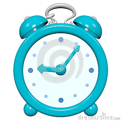 Cartoon 3D turquoise clock Stock Photo