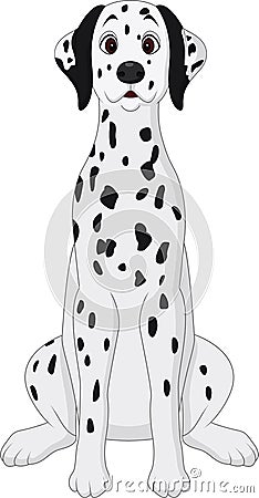 Cartoon dalmatian dog sitting Vector Illustration
