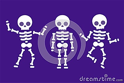 Cartoon dancing skeleton Vector Illustration