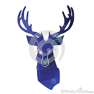 Cartoon deer in polygon ornament Vector Illustration