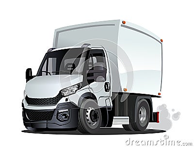 Cartoon delivery or cargo truck isolated on white background Vector Illustration