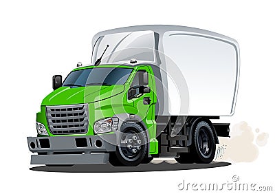 Cartoon delivery or cargo truck isolated on white background Vector Illustration