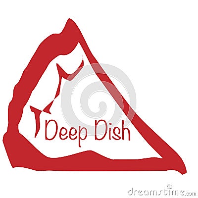 Pizza Slice Dep Dish Vector Illustration