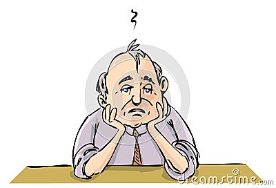 Cartoon of depressed office Stock Photo