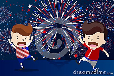 Cartoon Design for `14 Juillet` French Bastille Day Vector Illustration