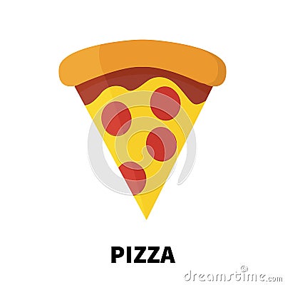 cartoon design pizza icon. Vector Illustration