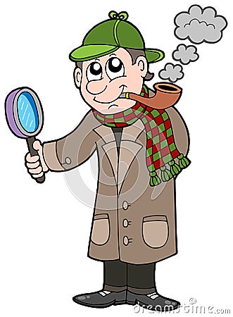 Cartoon detective Vector Illustration