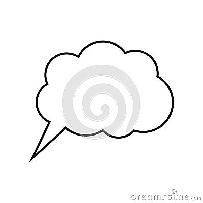 Cartoon dialogs cloud line vector, thinking cloud icon image Vector Illustration