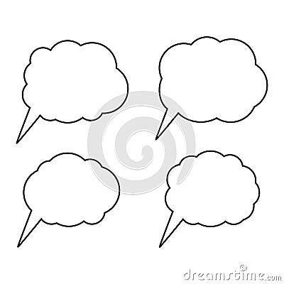 Cartoon dialogs cloud line vector, thinking cloud icon image Cartoon Illustration