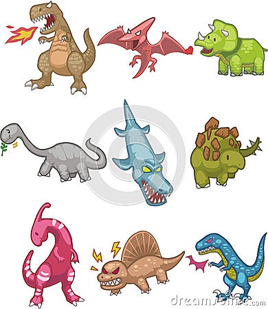 Cartoon Dinosaur icon Vector Illustration