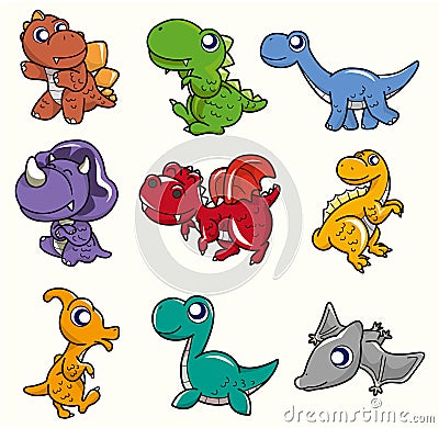 Cartoon dinosaur icon Vector Illustration