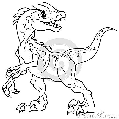 Cartoon Dinosaur Indominus rex line art Vector Illustration