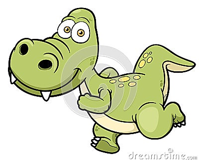 Cartoon dinosaur running Vector Illustration