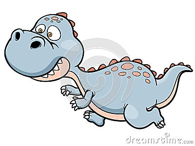 Cartoon dinosaur running Vector Illustration