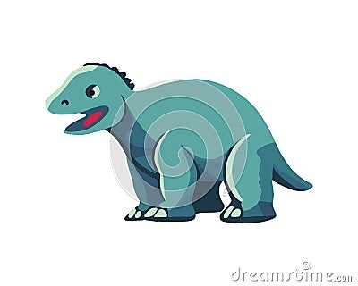 A cartoon dinosaur on a white background. Vector Illustration