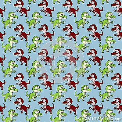 Cartoon Dinosaurus seamless pattern Stock Photo