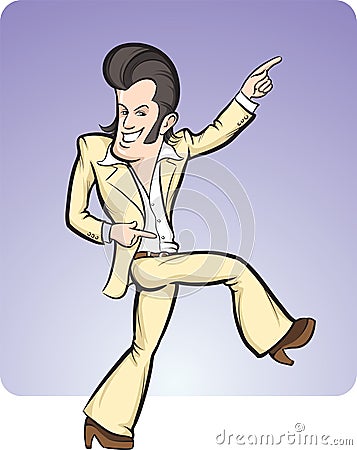 Cartoon disco dancer Vector Illustration