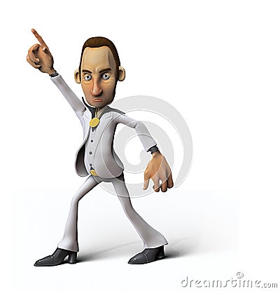 Cartoon Disco Dancing Man Stock Photo