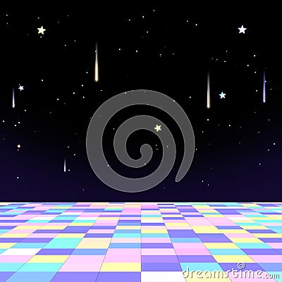 cartoon disco floor in the dark Stock Photo