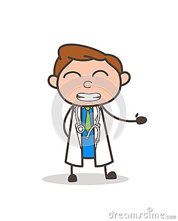 Cartoon Doctor Behaving Like Shit Vector Graphic Stock Photo