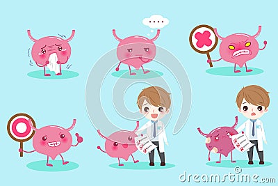 Cartoon doctor with bladder Vector Illustration