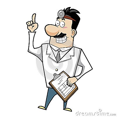 Cartoon doctor with clipboard Vector Illustration
