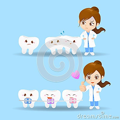 Cartoon doctor dentist woman Vector Illustration