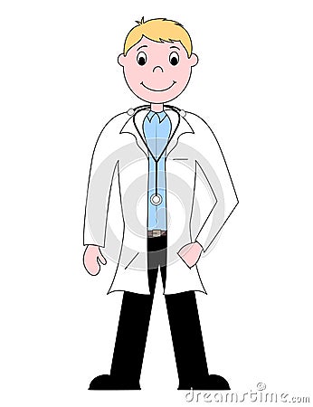 Cartoon doctor illustration Vector Illustration