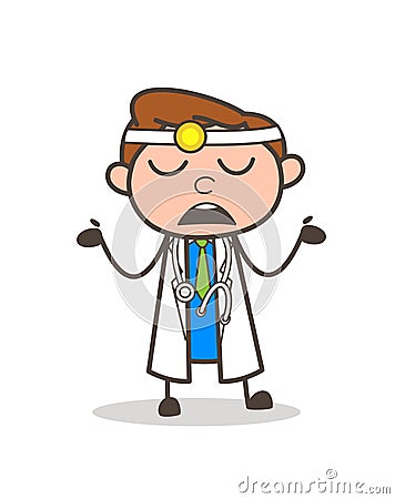 Cartoon Doctor Showing His Empty Hands Stock Photo