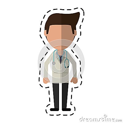 Cartoon doctor staff medical hospital Vector Illustration