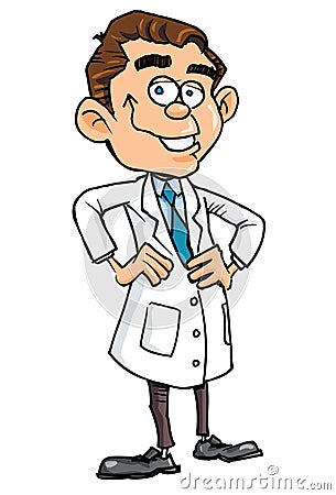 Cartoon doctor in white coat Vector Illustration