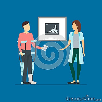 Cartoon Doctors and Patients Characters People. Vector Vector Illustration