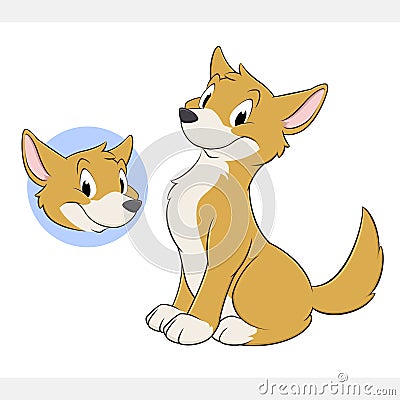 Cartoon Dog Dingo Vector Illustration