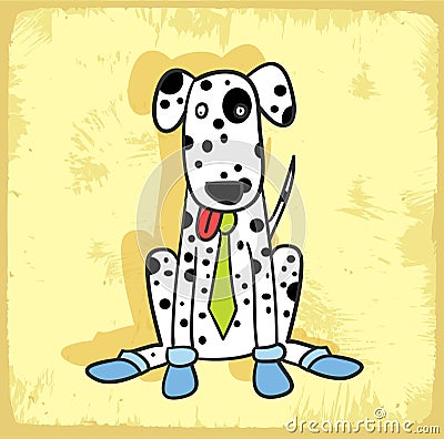 Cartoon dog illustration , vector icon Vector Illustration