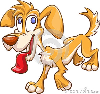 Cartoon dog jumping Vector Illustration