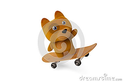 A cartoon dog on a skateboard Cartoon Illustration