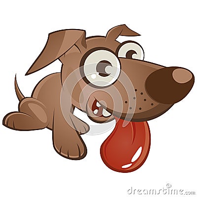 Cartoon dog with tongue out Vector Illustration