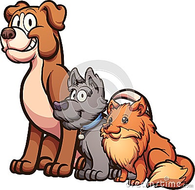 Cartoon dogs Vector Illustration