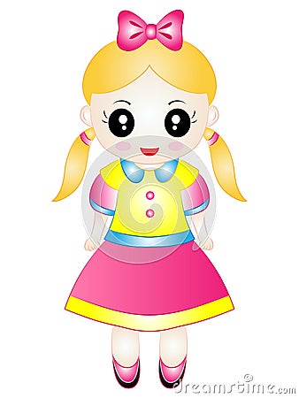 Cartoon Doll Vector Illustration