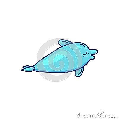 Cartoon dolphin character Vector Illustration