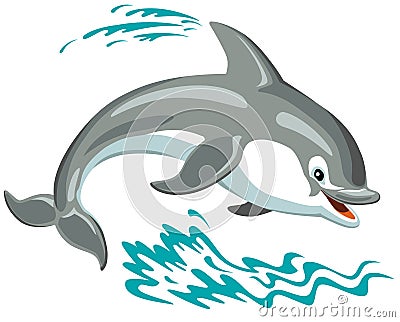 Cartoon dolphin Vector Illustration