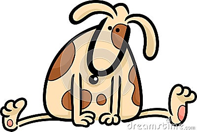 Cartoon doodle of cute spotted dog Vector Illustration