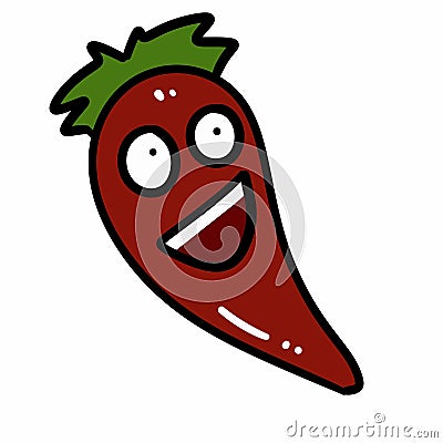 cartoon doodle of a happy chili Stock Photo