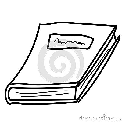 Cartoon doodle linear book isolated on white. Vector Illustration