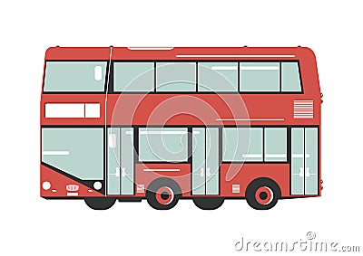 Cartoon double decker bus. Vector Illustration